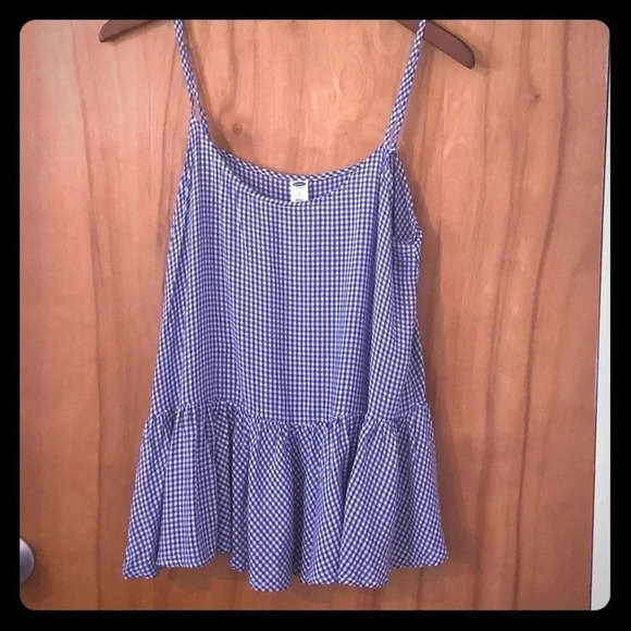 Blue gingham peplum tank - Picture 2 of 7